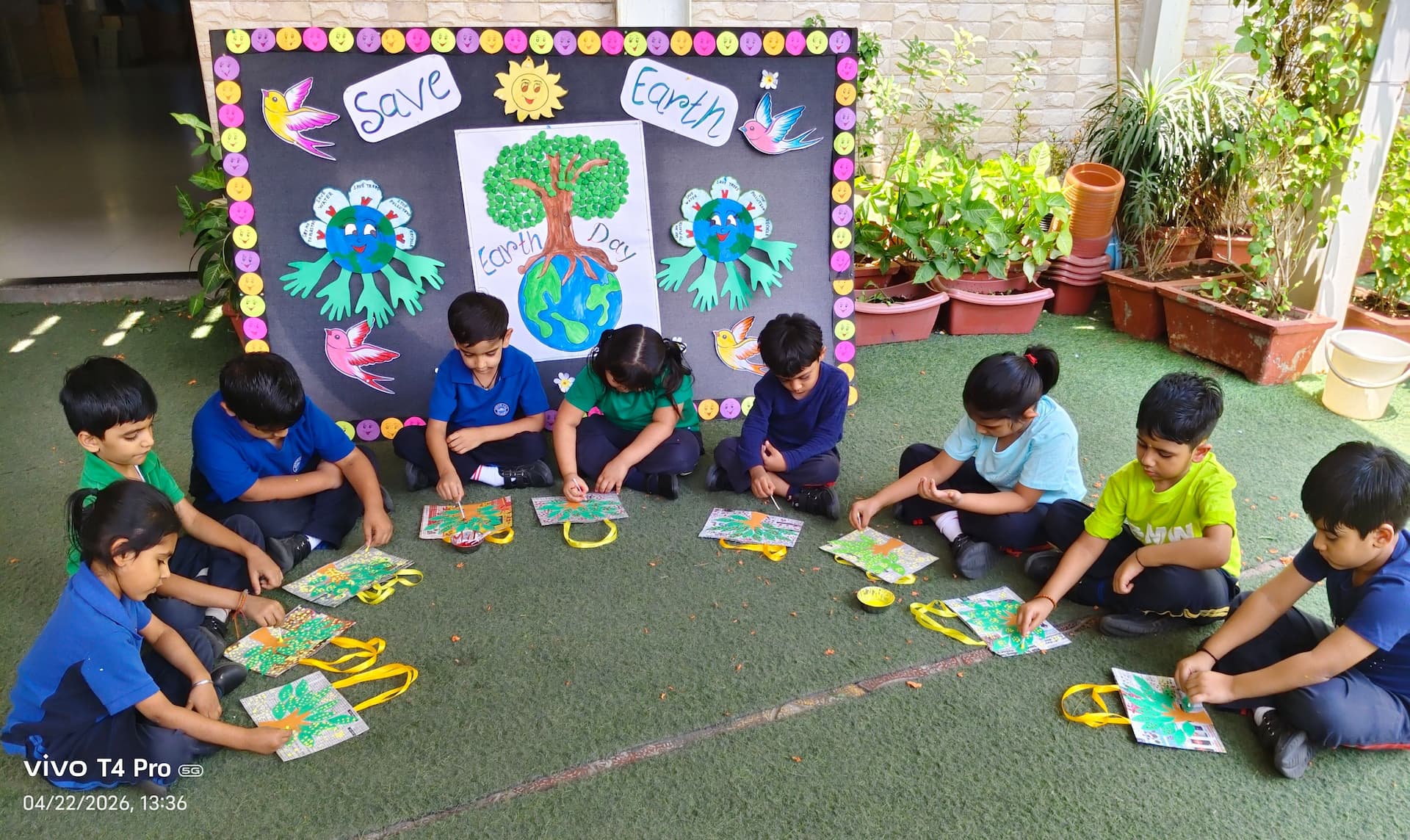 Making paper bag on Earth Day